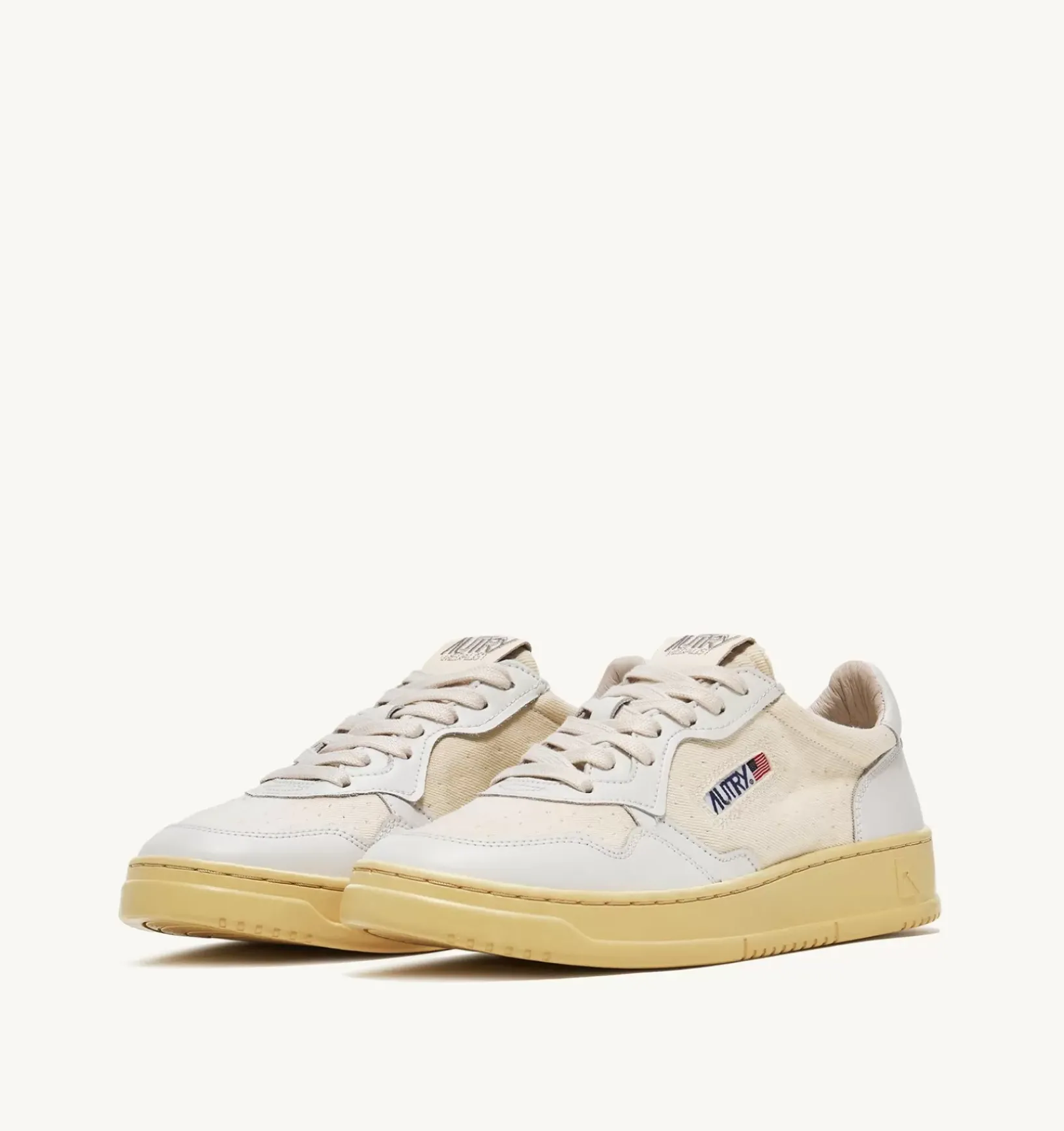 Sneakers Medalist Low In Pelle E Canvas Color Bianco