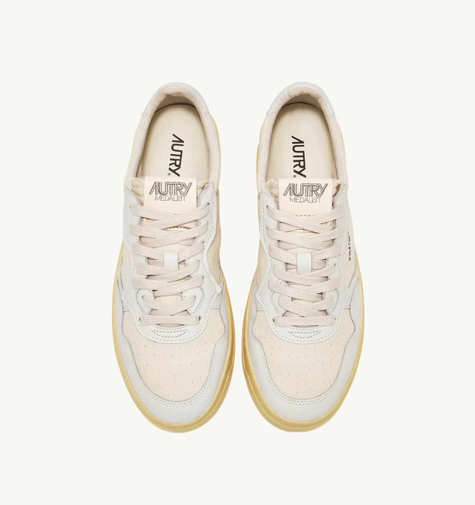 Sneakers Medalist Low In Pelle E Canvas Color Bianco