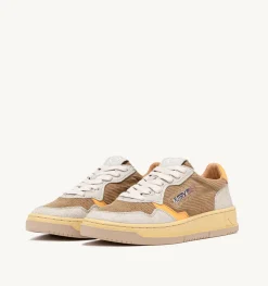 Sneakers Medalist Low In Velluto A Costine Taupe E Suede Colore Grigio