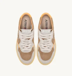 Sneakers Medalist Low In Velluto A Costine Taupe E Suede Colore Grigio