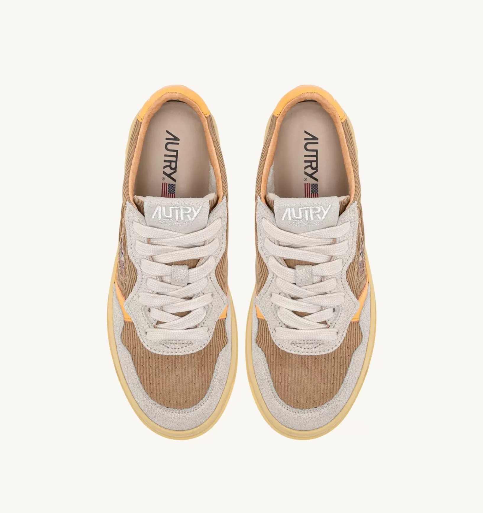 Sneakers Medalist Low In Velluto A Costine Taupe E Suede Colore Grigio