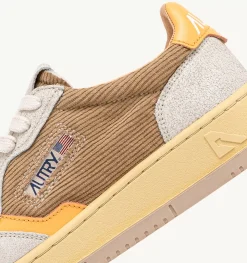 Sneakers Medalist Low In Velluto A Costine Taupe E Suede Colore Grigio