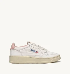 Sneakers Medalist Low In Pelle Morbida Di Capra E Spugna Color Bianco E Powder