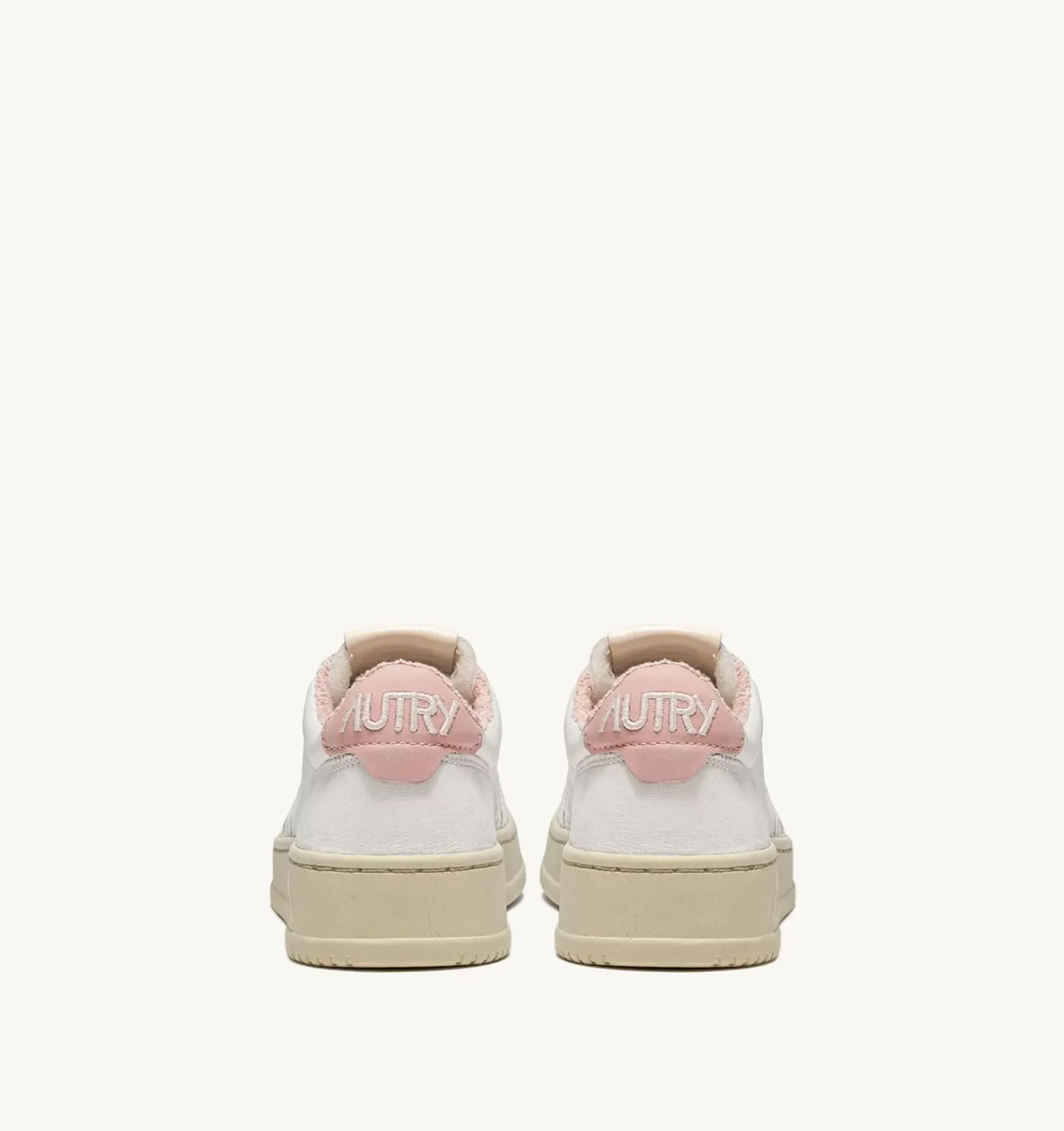 Sneakers Medalist Low In Pelle Morbida Di Capra E Spugna Color Bianco E Powder