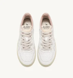 Sneakers Medalist Low In Pelle Morbida Di Capra E Spugna Color Bianco E Powder