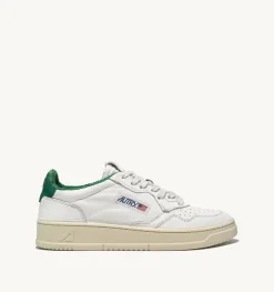 Sneakers Medalist Low In Pelle Di Capra E Spugna Bianco Verde