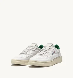 Sneakers Medalist Low In Pelle Di Capra E Spugna Bianco Verde