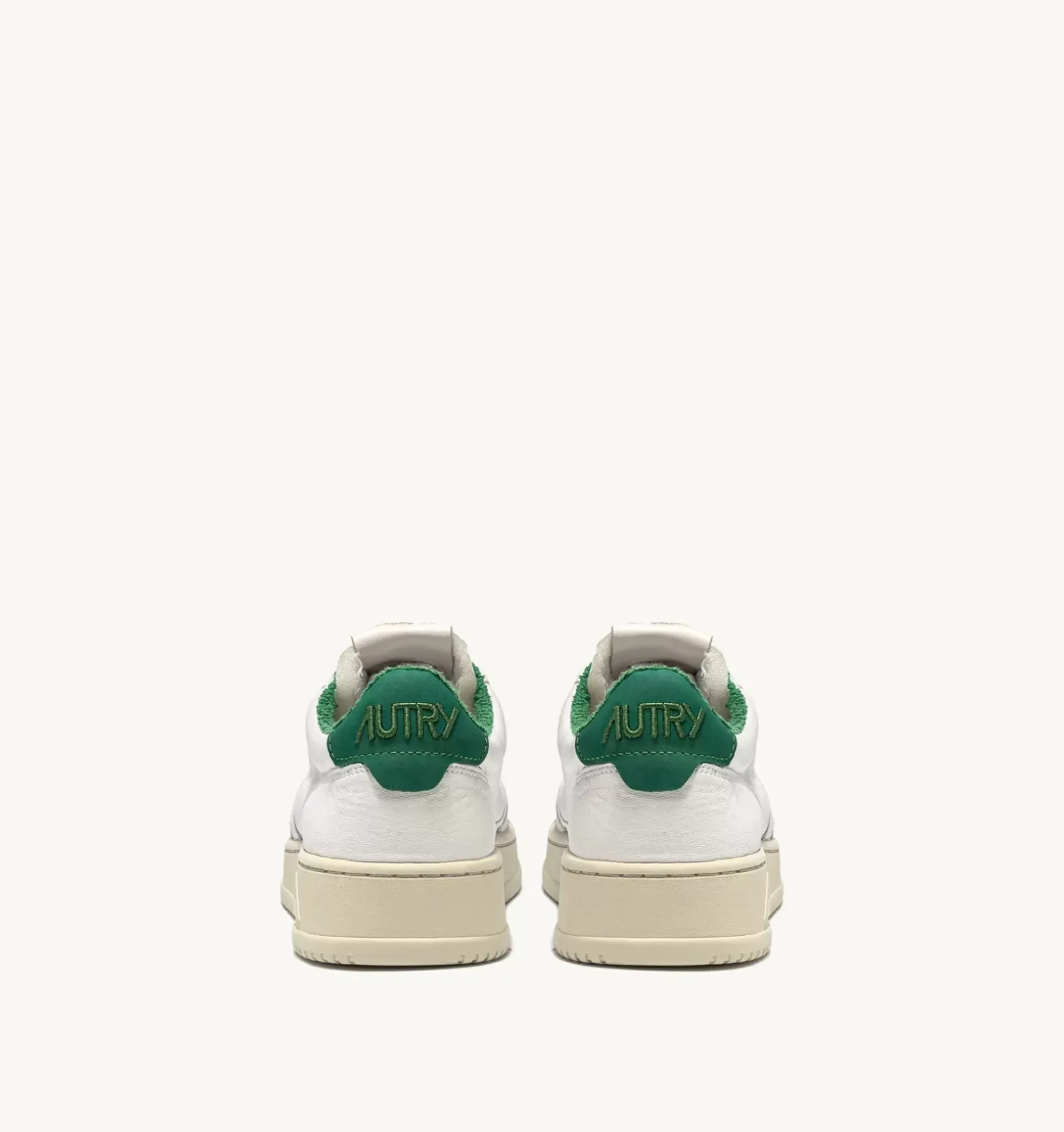 Sneakers Medalist Low In Pelle Di Capra E Spugna Bianco Verde