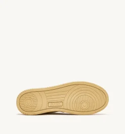 Sneakers Medalist Low In Pelle E Canvas Bianco E Arancione