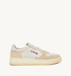 Sneakers Medalist Low In Suede Bianco E Suede Effetto Hair Ecru