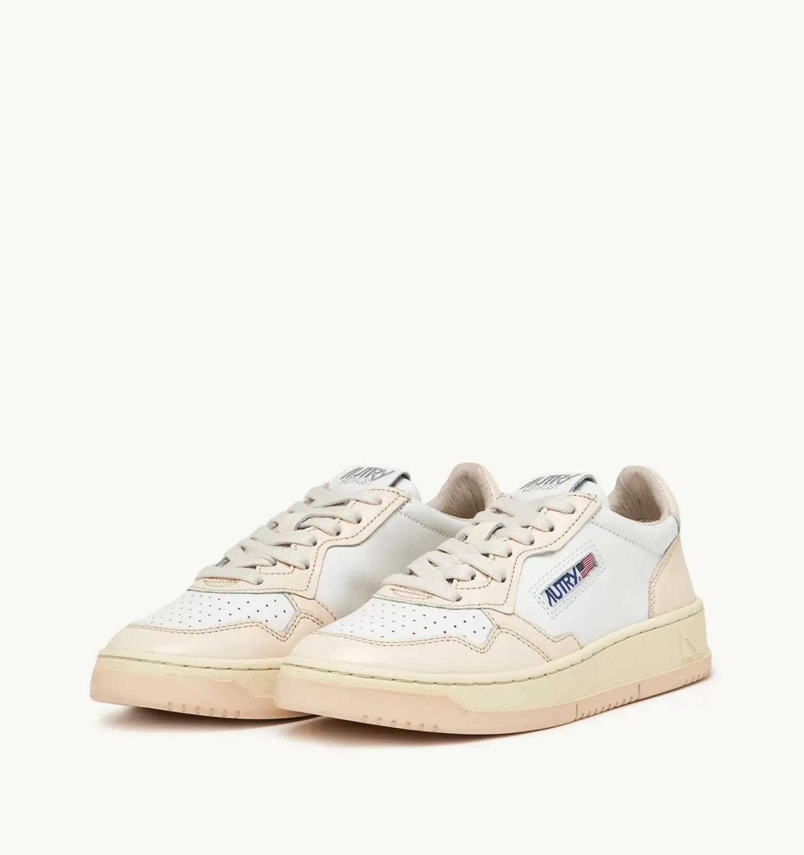 Sneakers Medalist Low In Pelle Bicolore Bianco E Rosa