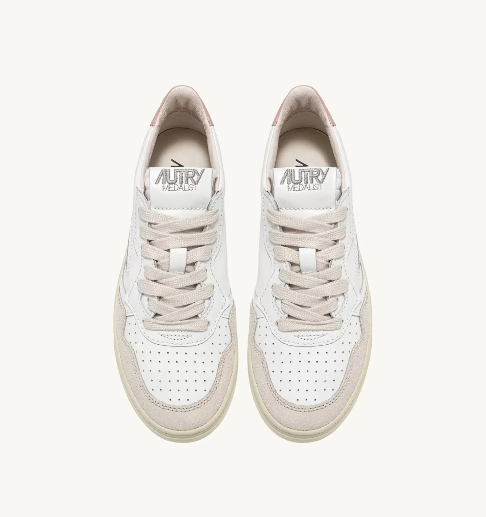 Sneakers Medalist Low In Suede E Pelle Bianca E Powder