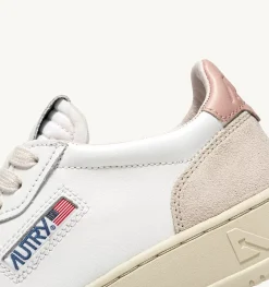 Sneakers Medalist Low In Suede E Pelle Bianca E Powder