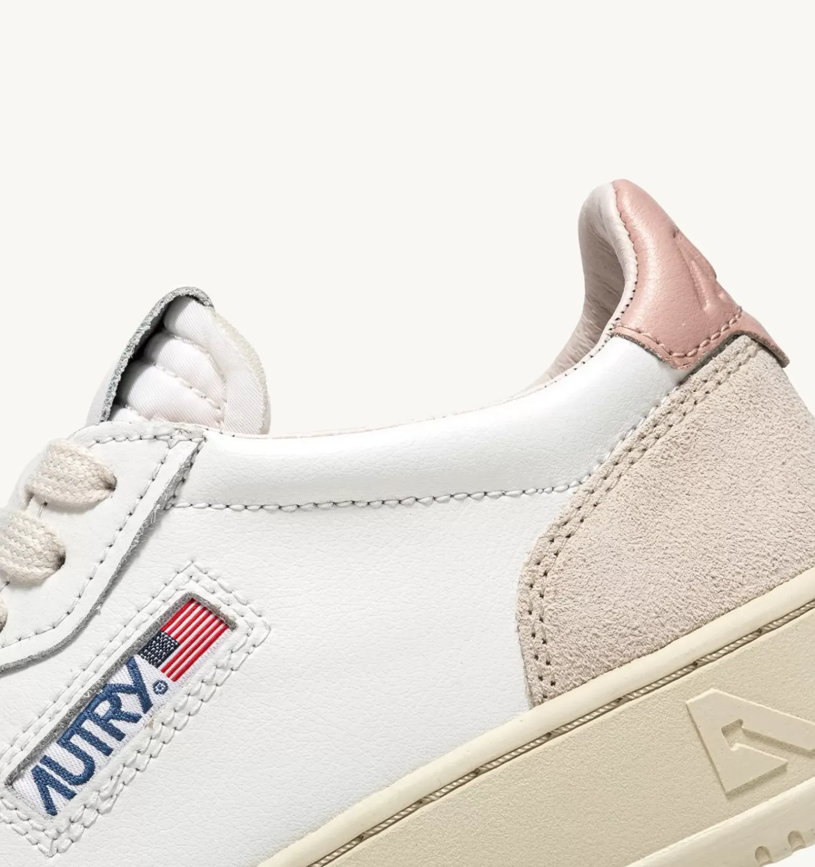 Sneakers Medalist Low In Suede E Pelle Bianca E Powder