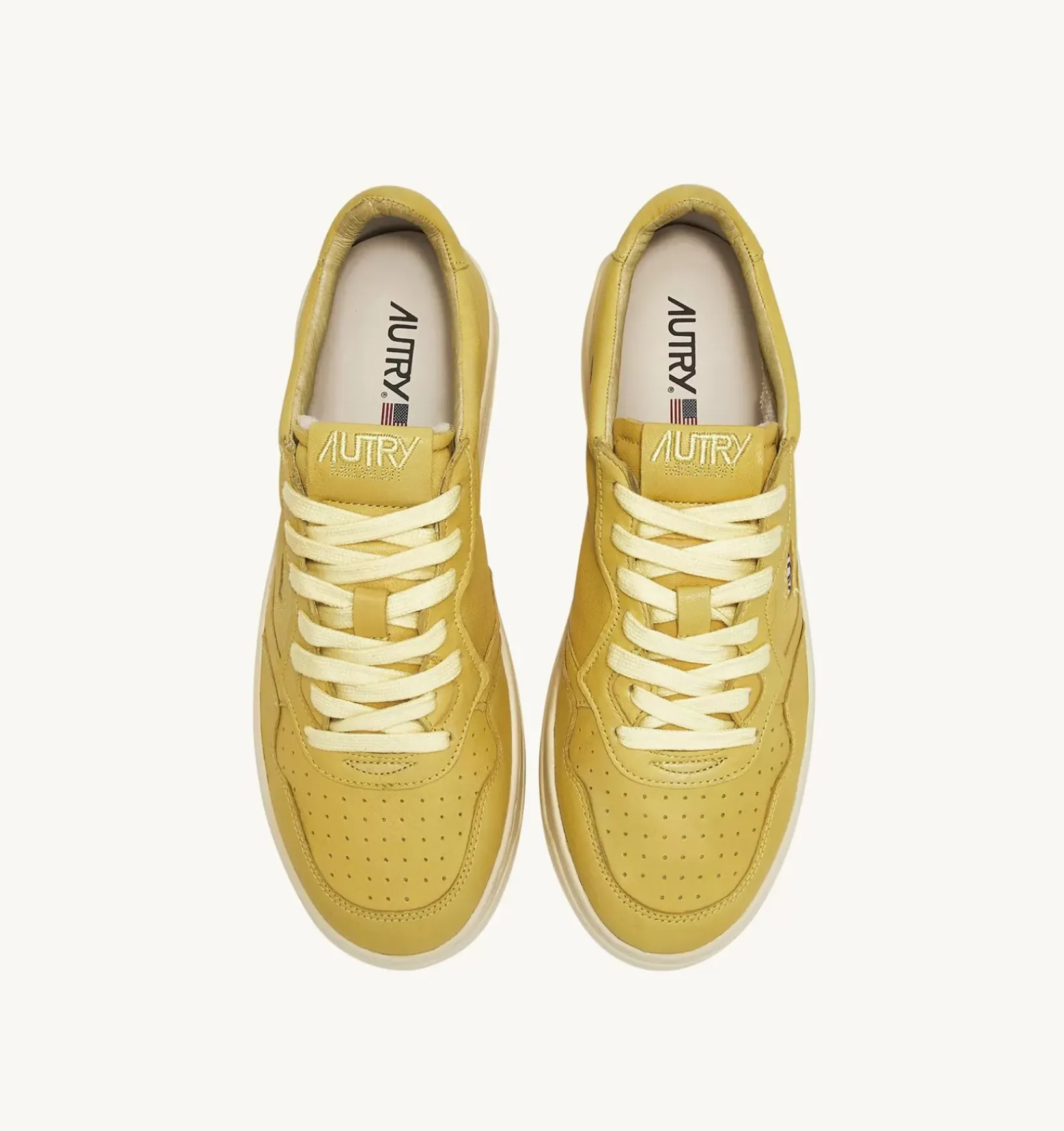 Sneakers Medalist Low In Morbida Pelle Yellow Iris Di Capra
