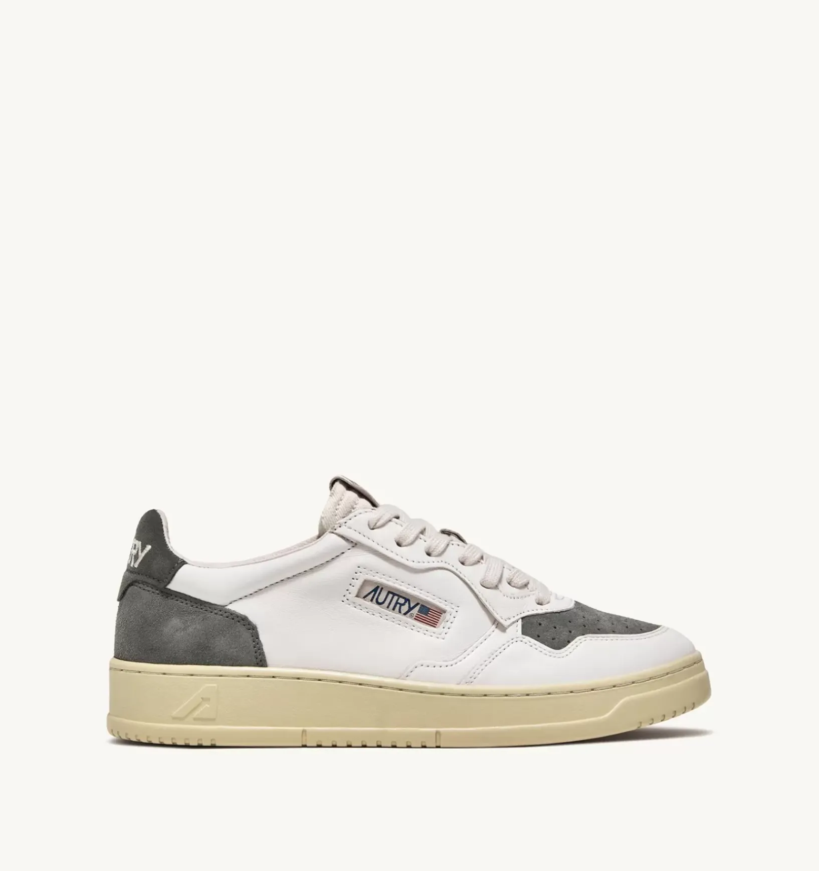 Sneakers Medalist Low In Suede E Pelle Bianco E Military