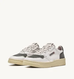 Sneakers Medalist Low In Suede E Pelle Bianco E Military