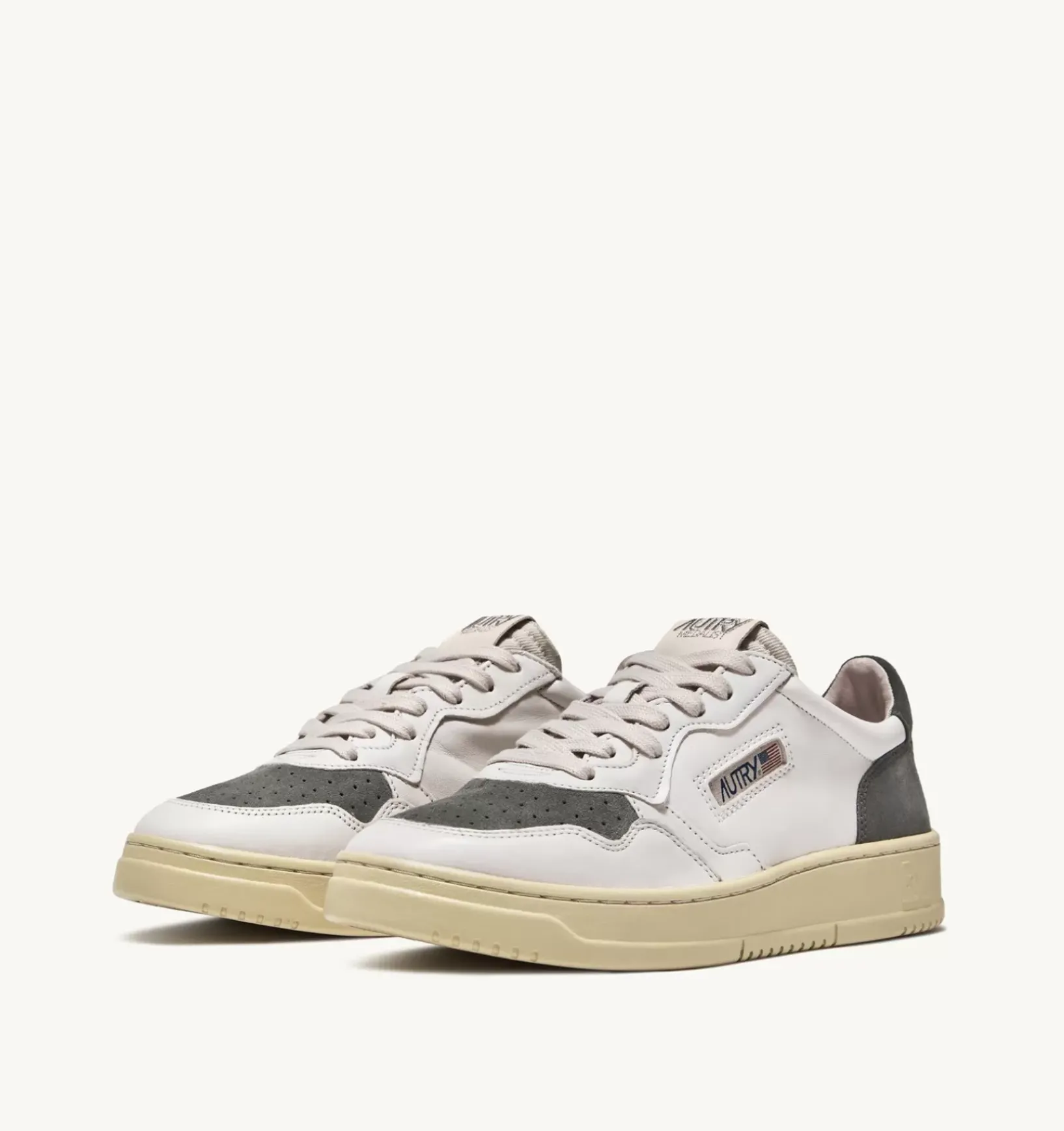Sneakers Medalist Low In Suede E Pelle Bianco E Military