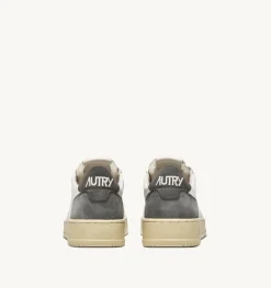 Sneakers Medalist Low In Suede E Pelle Bianco E Military