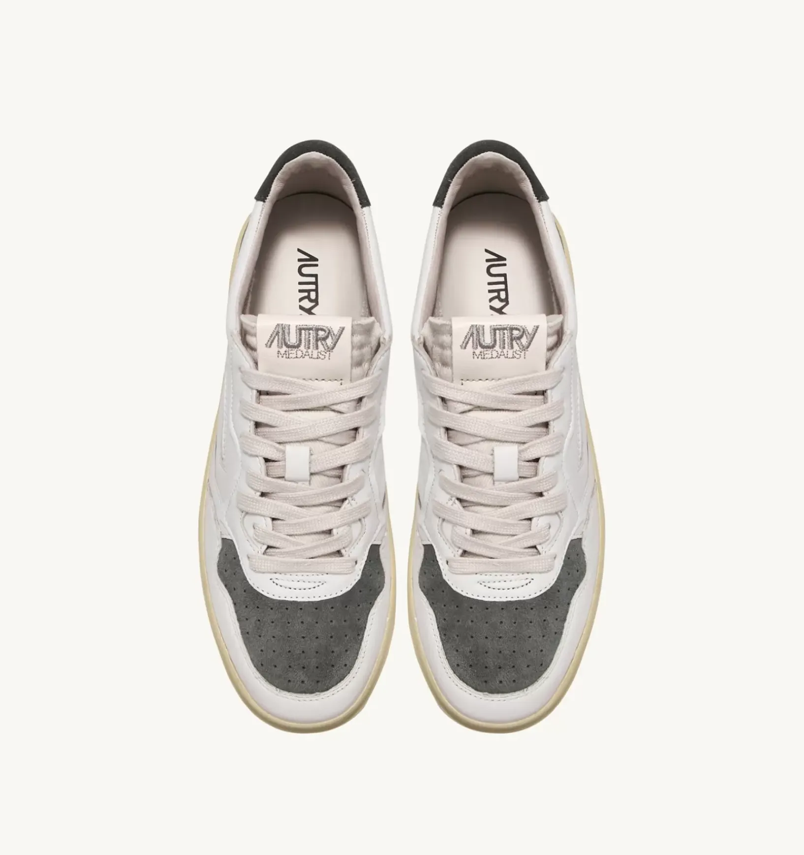 Sneakers Medalist Low In Suede E Pelle Bianco E Military