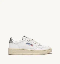 Sneakers Medalist Low In Pelle Bianca E Argento