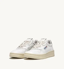 Sneakers Medalist Low In Pelle Bianca E Argento