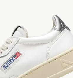 Sneakers Medalist Low In Pelle Bianca E Argento
