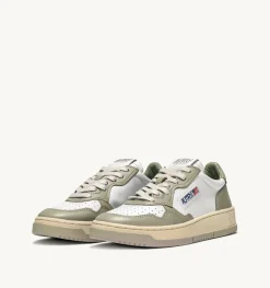 Sneakers Medalist Low In Pelle Bicolore Bianco E Tortora