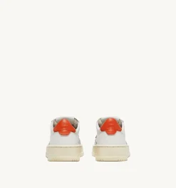 Sneakers Medalist Low In Pelle Bianca E Tangerine Per Bambini