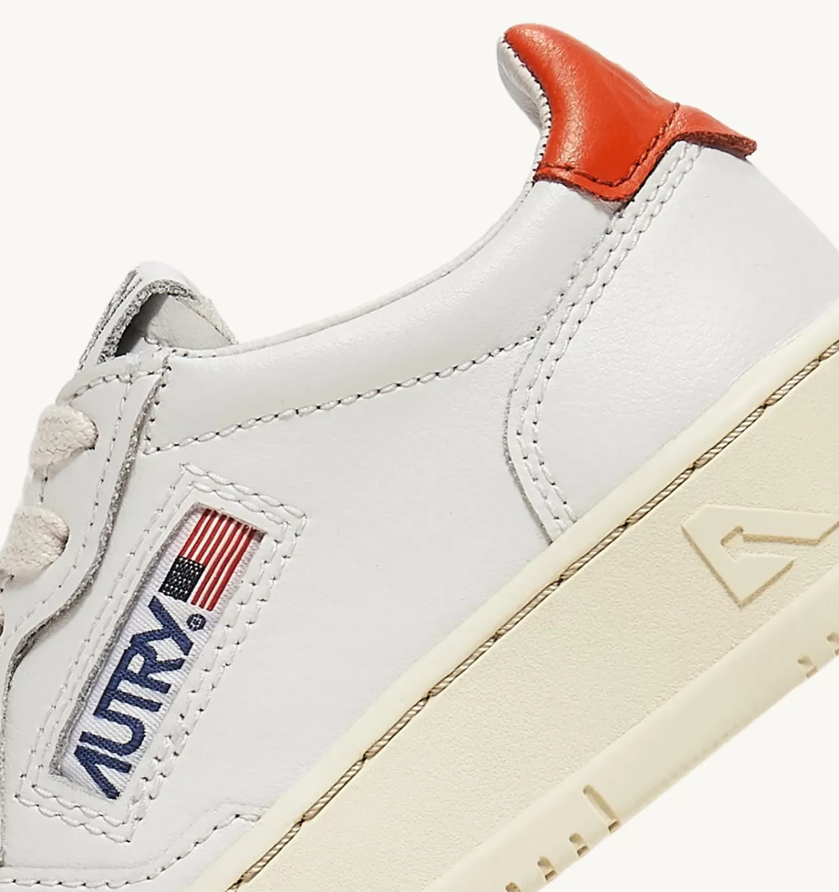 Sneakers Medalist Low In Pelle Bianca E Tangerine Per Bambini
