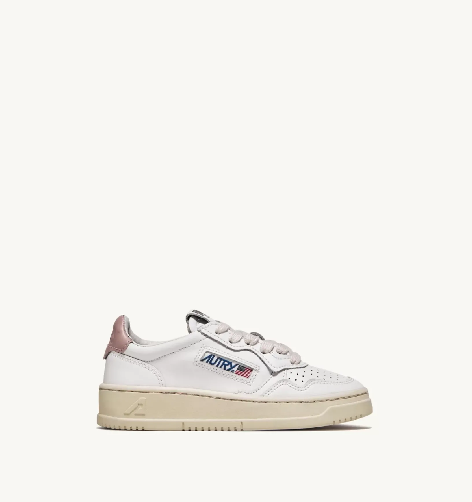 Sneakers Medalist Low In Pelle Bianca Powder Per Bambini