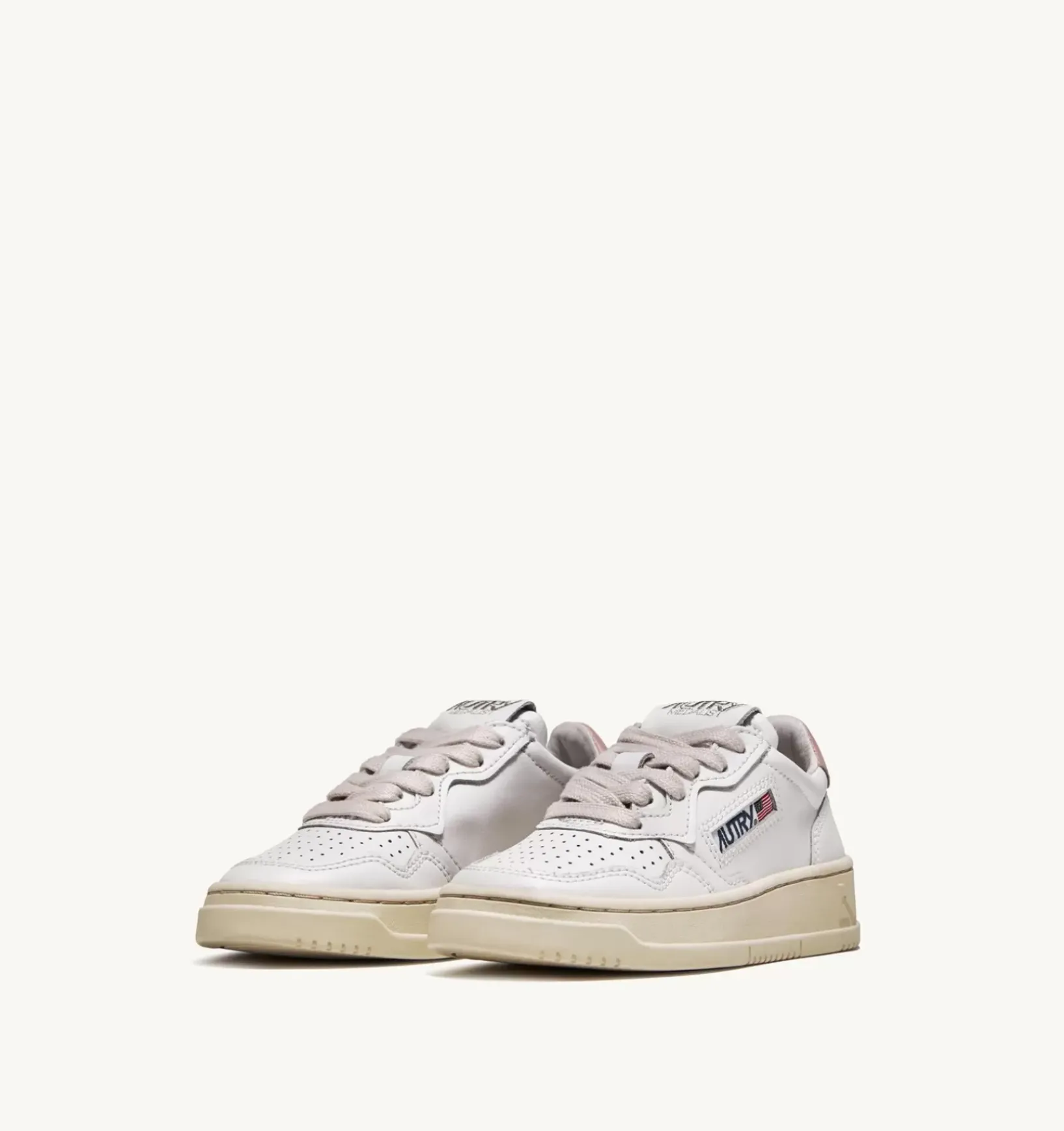 Sneakers Medalist Low In Pelle Bianca Powder Per Bambini