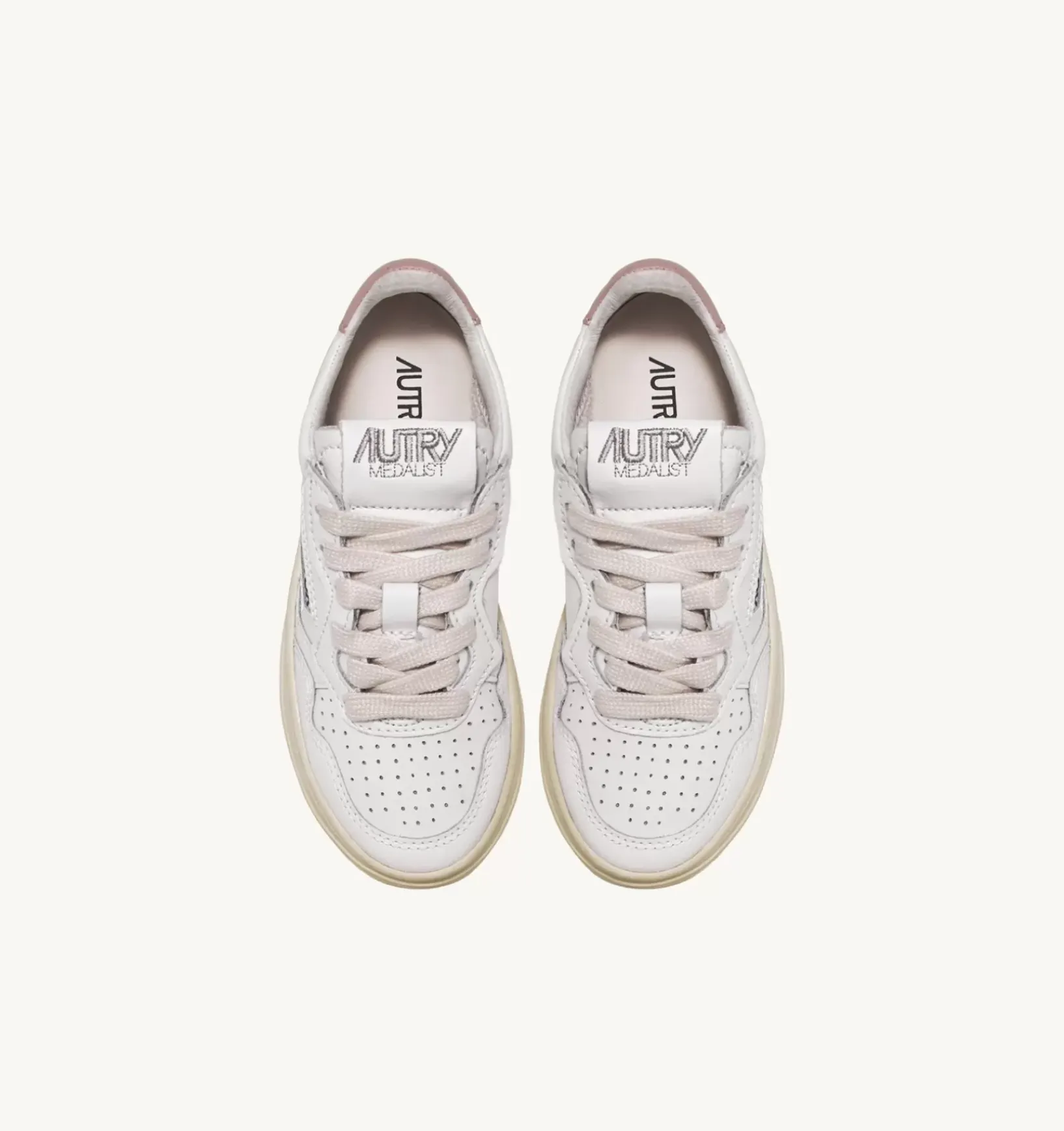 Sneakers Medalist Low In Pelle Bianca Powder Per Bambini