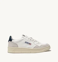 Sneakers Medalist Low In Suede E Pelle Bianca E Blue