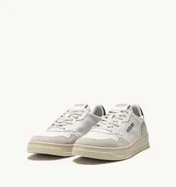 Sneakers Medalist Low In Suede E Pelle Bianca E Blue