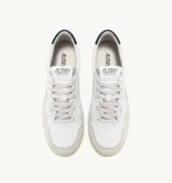 Sneakers Medalist Low In Suede E Pelle Bianca E Blue