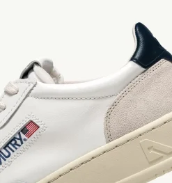 Sneakers Medalist Low In Suede E Pelle Bianca E Blue