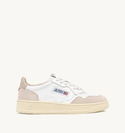 Sneakers Medalist Low In Pelle Bianca E Beige E Suede Beige