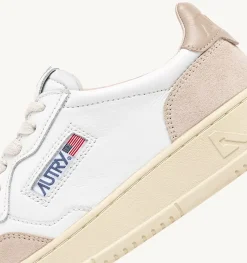 Sneakers Medalist Low In Pelle Bianca E Beige E Suede Beige