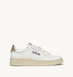 Sneakers Medalist Low In Pelle Bianca E Oro