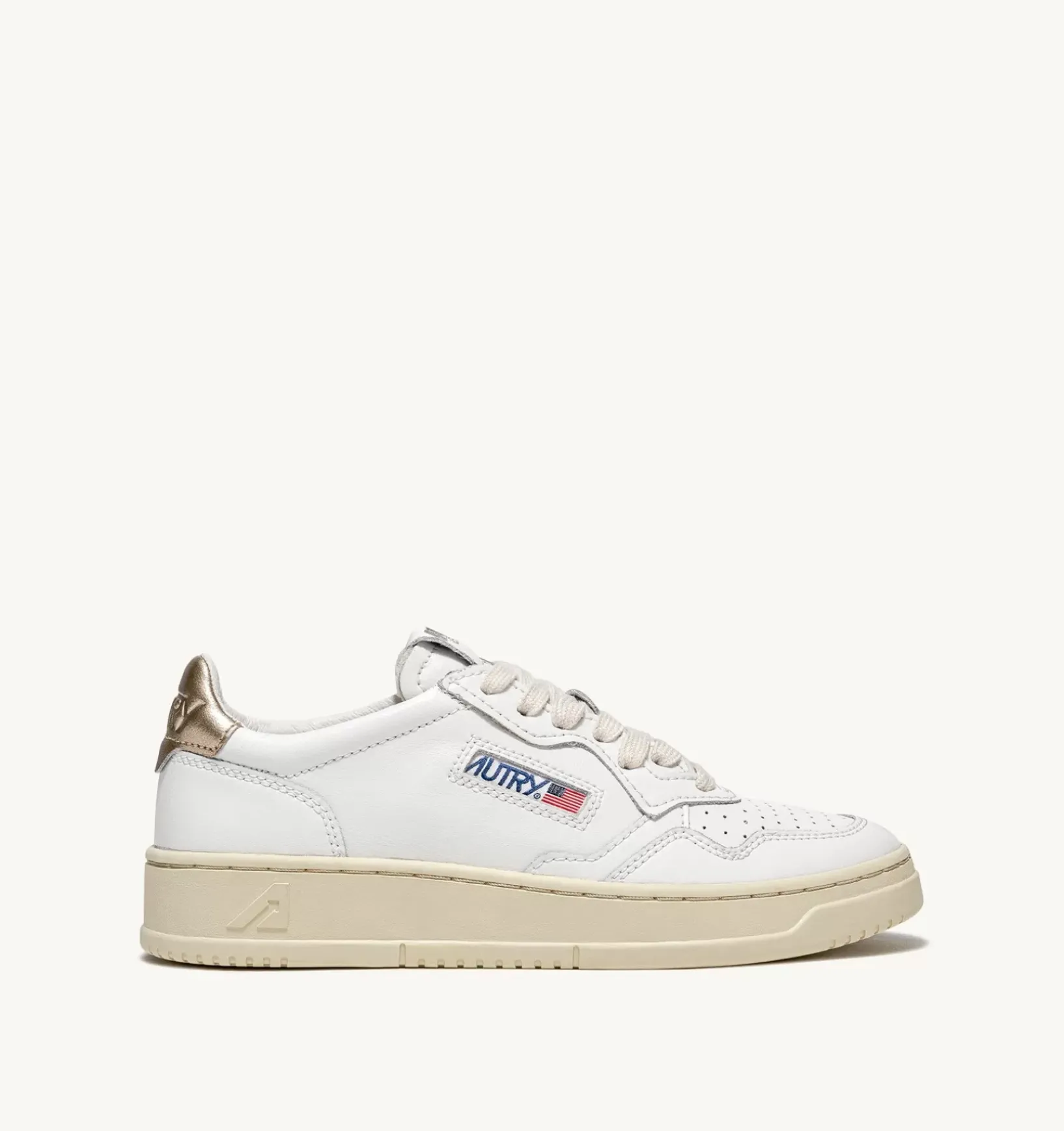 Sneakers Medalist Low In Pelle Bianca E Oro