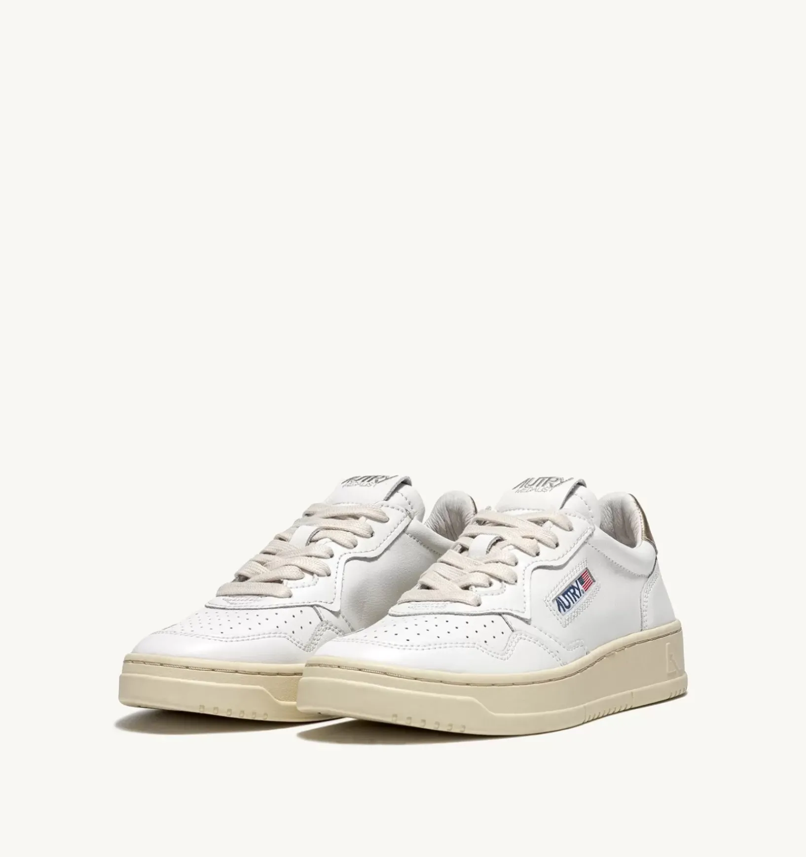 Sneakers Medalist Low In Pelle Bianca E Oro