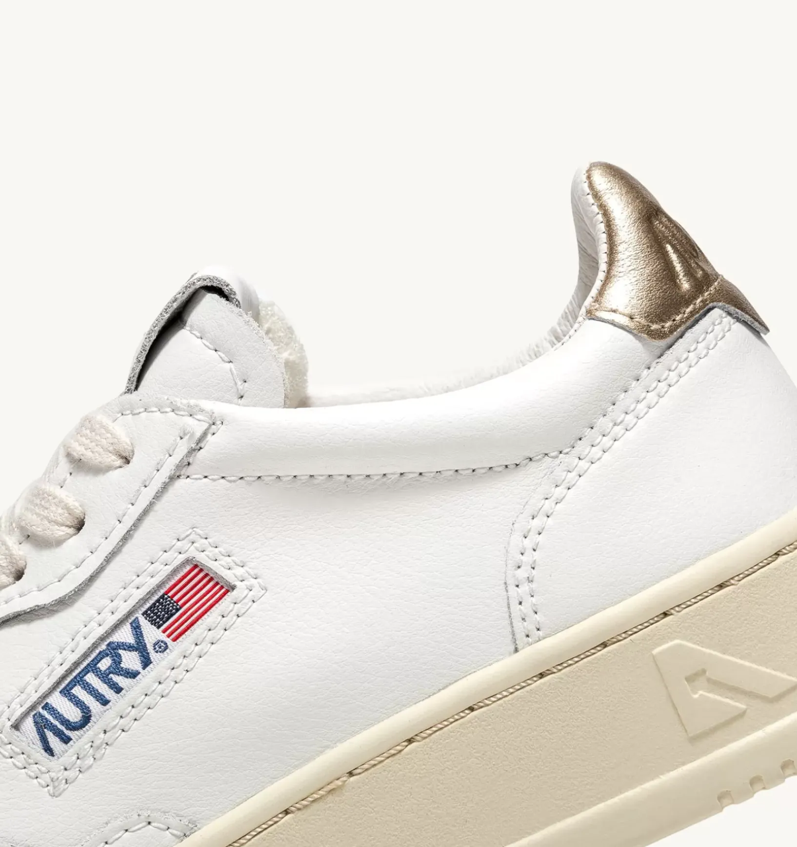 Sneakers Medalist Low In Pelle Bianca E Oro