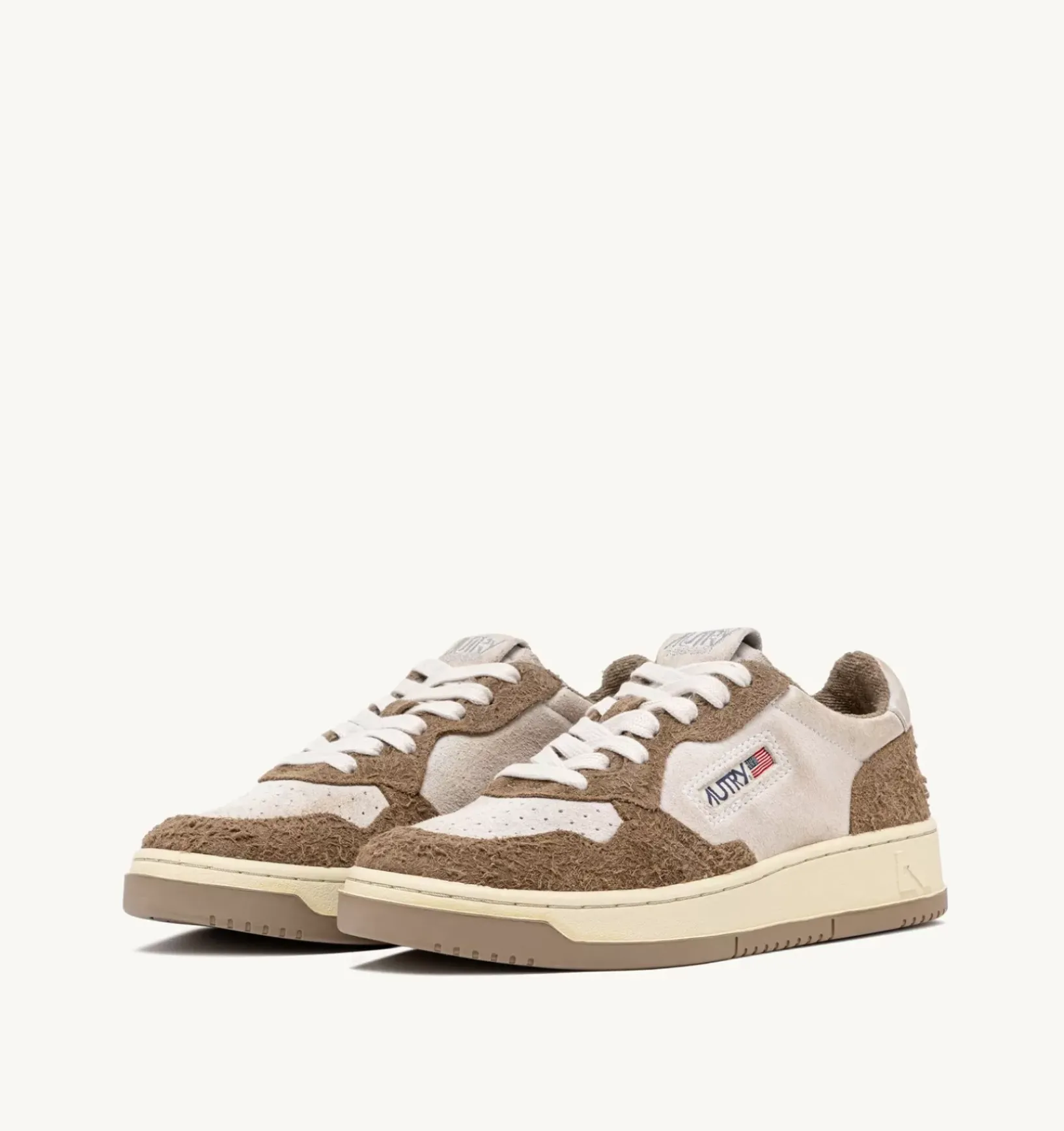 Sneakers Medalist Low In Suede Bianco E Suede Effetto Hair Mud