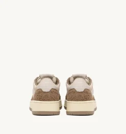 Sneakers Medalist Low In Suede Bianco E Suede Effetto Hair Mud