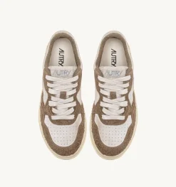 Sneakers Medalist Low In Suede Bianco E Suede Effetto Hair Mud