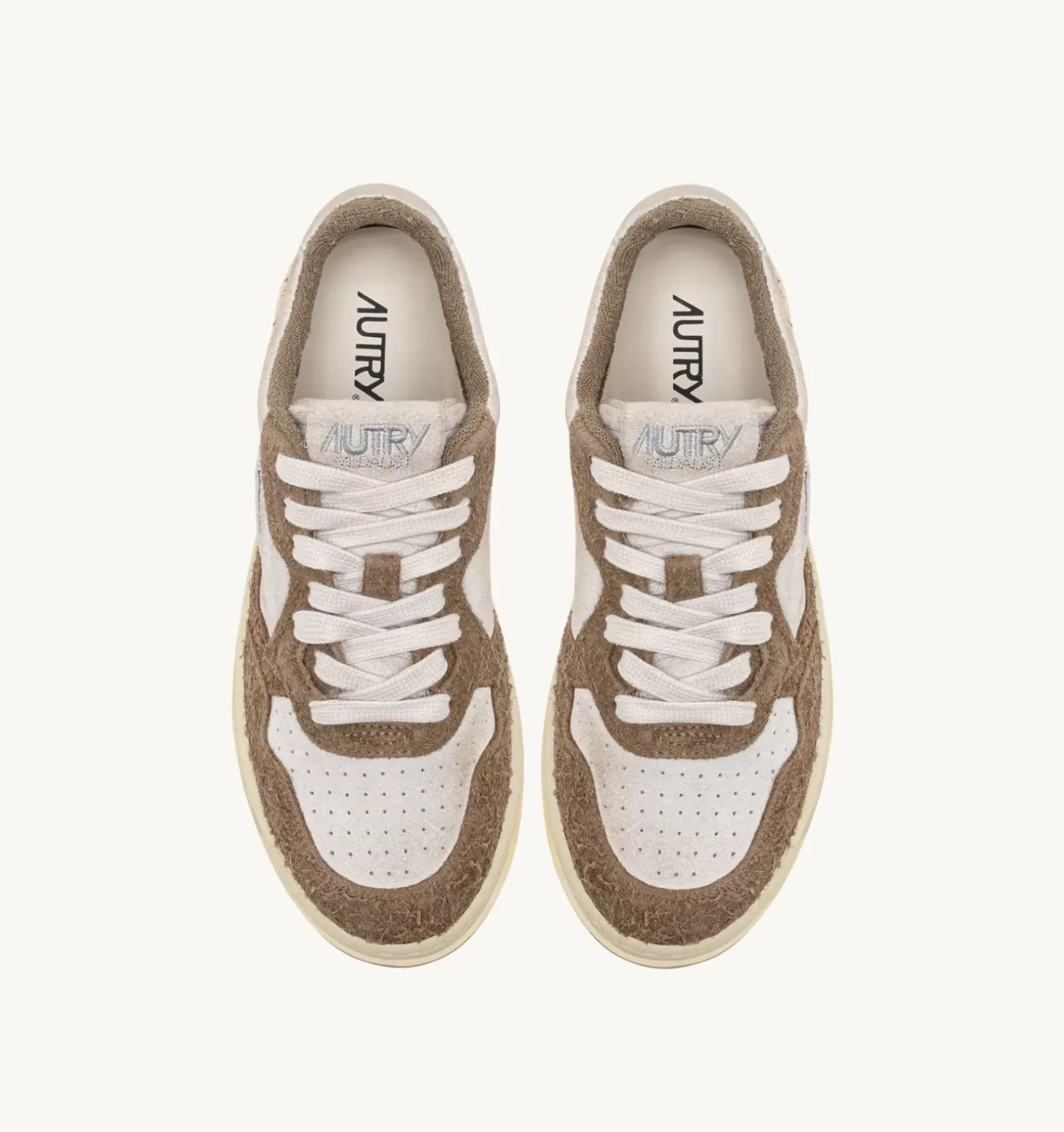 Sneakers Medalist Low In Suede Bianco E Suede Effetto Hair Mud