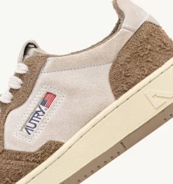 Sneakers Medalist Low In Suede Bianco E Suede Effetto Hair Mud