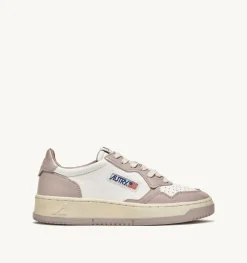 Sneakers Medalist Low In Pelle Bicolore Bianco E Mushroom