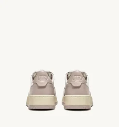 Sneakers Medalist Low In Pelle Bicolore Bianco E Mushroom